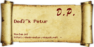 Deák Petur névjegykártya
